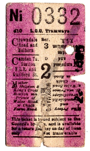 Tram ticket london county - tram, ticket: