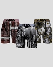 PSD Underwear Men's Bandana Print Luster Lux Boxer Briefs 3-Pack