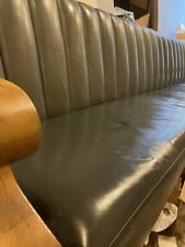 Leather And Oak Benche In Dark Green 3.5 meters Long