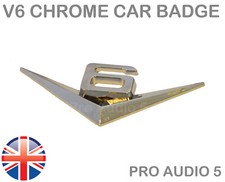 V6 Chrome Car Badge - Metal -