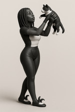 A30 Cute Cartoon Cat Girl &