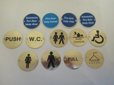 Brass door signs Toilets pub