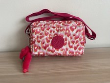 Kipling Abanu M Medium Crossbody Shoulder Handbag In Latin Cheetah Pink New