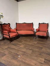 Edwardian Upholstered Mahogany Framed Salon Suite