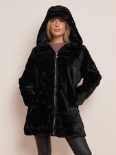 Womens Faux Fur Coat Black