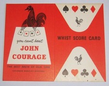 4 OFF VINTAGE JOHN COURAGE [ BEER ] WHIST SCORE CARDS UNUSED AS PICTURES