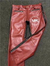 Mens Maroon Leather Pants