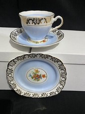 Vintage bone china blue gold