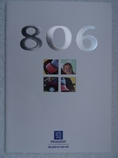 Peugeot 806 MPV Brochure 1997: SL, SR, SV. 1.9 Turbodiesel. 2.0 Petrol. 24 pages