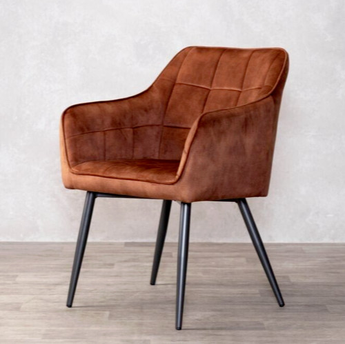 Velvet dining chair - dining, copper