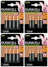 Duracell Rechargeable Batteries AA AAA Ultra Plus NiMH Pre Stay Charge NEW