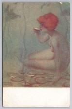 Raphael Kirchner Art Nouveau Postcard Ondine Nymph Water Spirit Marque L-E