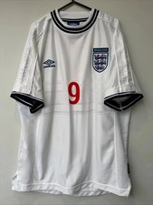 England 2000 home football shirt jersey #9 Alan Shearer Umbro mens XL