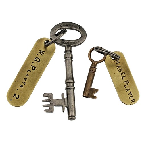 Antique key with - antique, brass