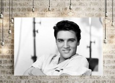 Elvis Presley Vintage Black & White CANVAS WALL ART PICTURE - PAPER POSTER PRINT