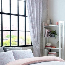 METRO GEOMETRIC PRISM TRIANGLE LINED CURTAINS MODERN 66" x 54" BLUSH GREY