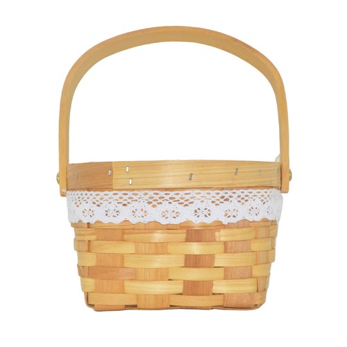 Flower girl basket wooden - flower,