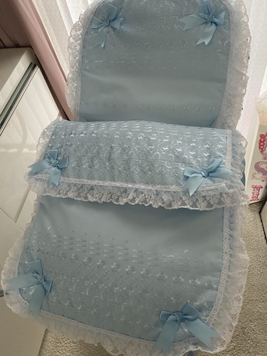Babies blue broderie pram - babies,