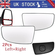 Pair Lower Door Wing Mirror Glass For Ford Transit MK8 2014-2021 Left+Right UK