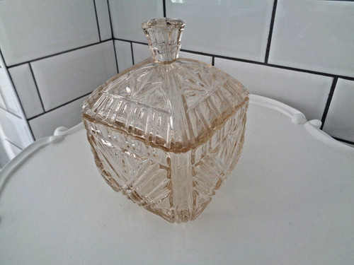 Heavy cut crystal sweet jar - heavy,