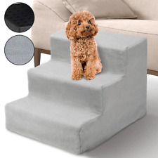 3 Steps Dog Steps Puppy Ladder Doggy Pet Soft Stairs Ramp Washable Cover UK