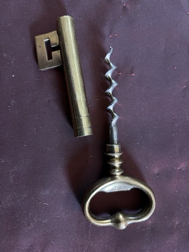 Brass key shaped bottle - key,