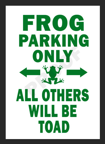Metal wall sign frog parking - metal,