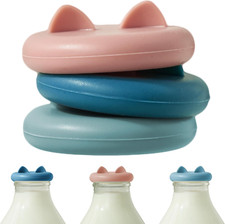 -Milk Bottle Tops [One Pint，Not 1L] Reusable Silicone Mixed 3 Pack without Bottl