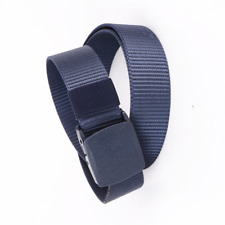 Unisex Mens Womens Trousers Fabric Woven Black Buckle Belt Army Work Belt