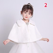 Children Girl White Shrug Faux