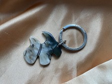 Scottie Dog Horn Keyring 