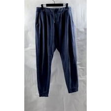 CEDAR WOOD STATE Women's Blue Solid Drawstring Pull-On Jogger Sweatpants SZ L