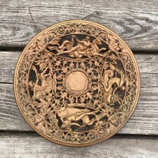 Old Antique Cast Iron Gilded Greek Gods Mythology Figures Decorative Plate Tazza