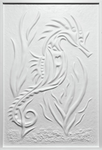 Hand made plaster wall - , art