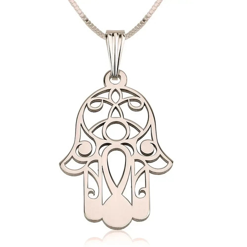 Hamsa hand necklace 925 - hamsa,