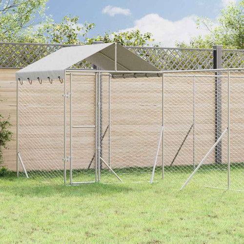 Outdoor dog kennel silver - kennel,
