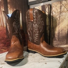 Mens Brown Cowboy Boots Size UK 7.5