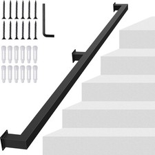 NArra Wall Mount Stair Handrail Carbon Steel Non-Slip Rail Indoor Outdoor