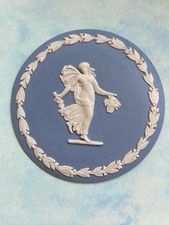 Wedgwood Blue Jasperware Dancing Hours Plaque 7cm