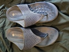 Airforce Blue Womens PAVERS Sandals. Approx UK 4.5? Toe Post, Slight Wedge