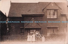 R722035 Newcastle upon Tyne Family Picture Woman With Six Children Next To Home