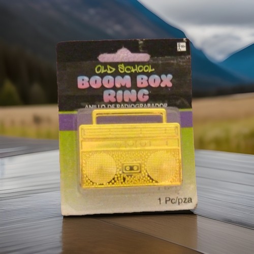 Old school boom box gold - school,