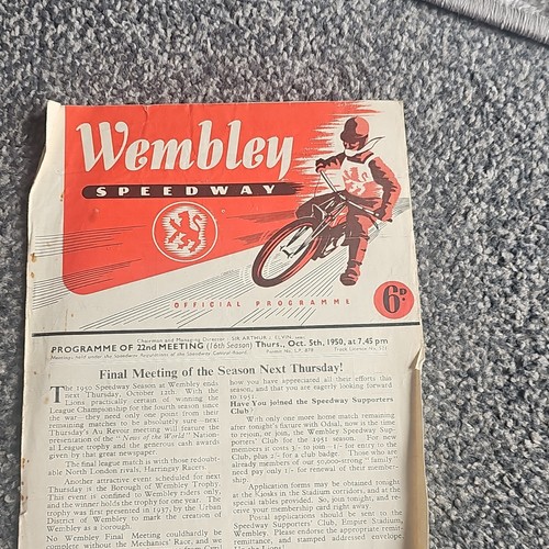 Wembley speedway official - speedway,