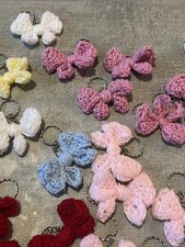 Handmade Crochet Bow Keychain brand new.  