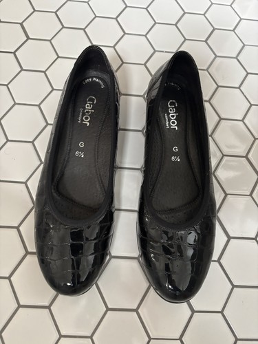 Ladies gabor black shoes - black,