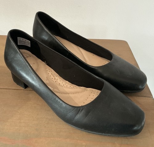 Clark black leather court - clark’s,