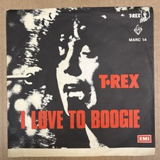 T Rex - I Love to Boogie / Baby Boomerang - OG Denmark EMI 7" 45 - P/S