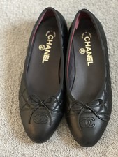 CHANEL Black Leather Ballerinas Size 38C ( Runs Smaller For 37-37.5) Bought Here