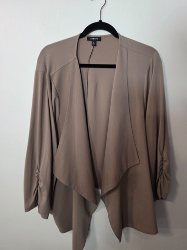 Tan drape front - , blazer