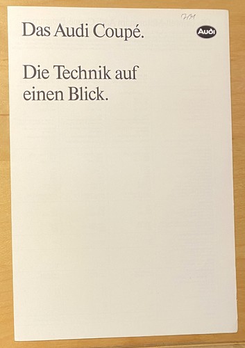 Audi coupe technik also - technik, 7/91